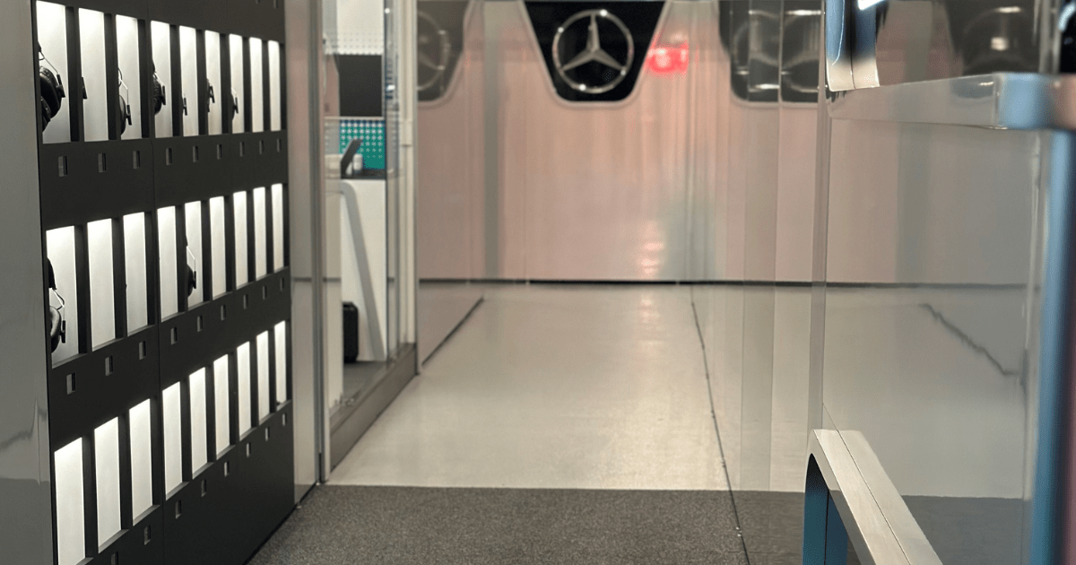 f1 las vegas gp Mercedes garage entrance