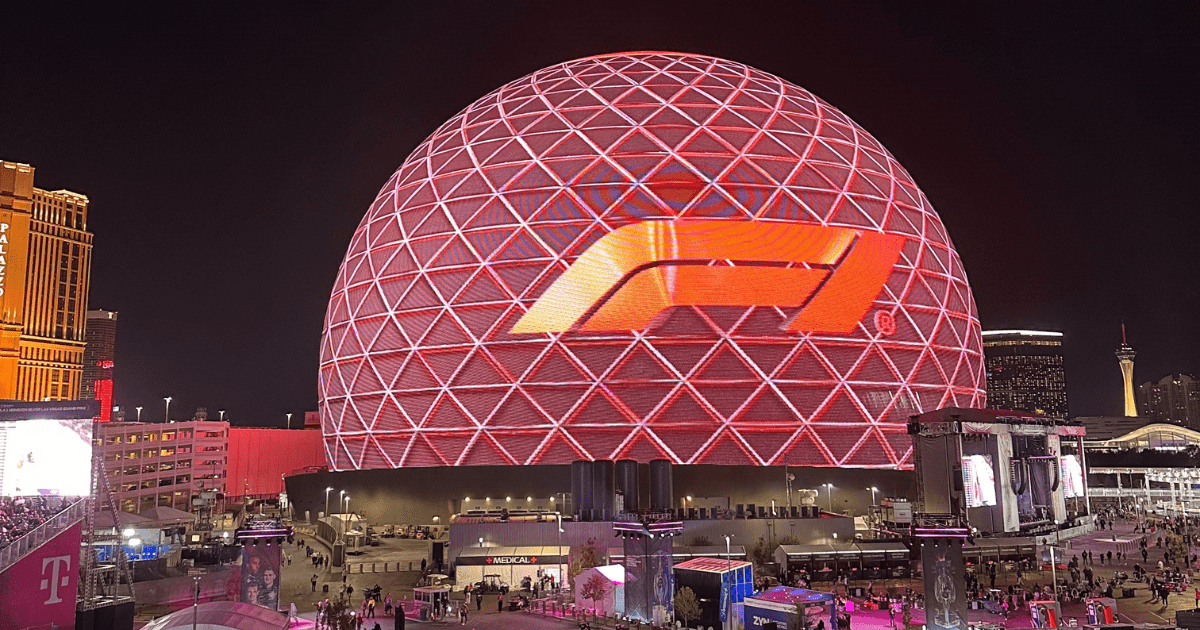 the sphere with f1 logo at the las vegas gp