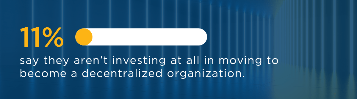 11% aren't moving toward a decentralized organization